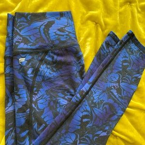 Fabletics High-Waisted Printed PowerFlex 7/8 Blue